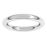 Sterling Silver 3 mm Comfort-Fit Full Round Band Size 7