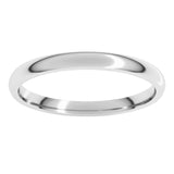10K White Gold 2 mm Lightweight Comfort-Fit Half Round Band Size 5