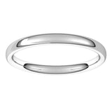 Sterling Silver 2.5 mm Comfort-Fit European-Style Band Size 10