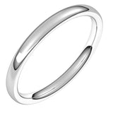 14K White Gold 2.5 mm Comfort-Fit European-Style Band Size 4