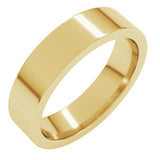 10K Yellow Gold 5 mm Comfort-Fit Flat Band Size 10.5