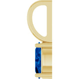 14K Yellow Gold 6x4 mm Lab-Grown Blue Sapphire Charm/Pendant