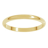10K Yellow Gold 2 mm Lightweight Half Round Band Size 4