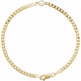 14K Yellow Gold 1/4 CT Lab-Grown Diamond Link 7" Bracelet
