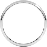 14K White Gold 2 mm Lightweight Half Round Band Size 8