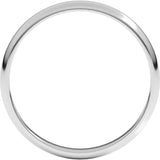 14K White Gold 2.5 mm Lightweight Half Round Band Size 7.5