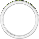 14K White Gold Natural Peridot Stackable Ring