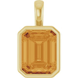 14K Yellow Gold Natural Citrine Pendant