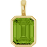 14K Yellow Gold Natural Peridot Pendant