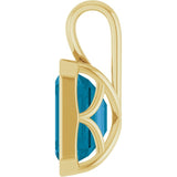 14K Yellow Gold Natural London Blue Topaz Pendant