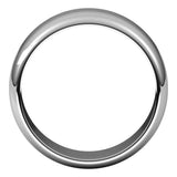 14K White Gold 8 mm Half Round Band Size 11