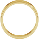 14K Yellow Gold 6 mm Stepped-Edge Flat Band Size 11