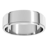 14K White Gold 6 mm Stepped-Edge Flat Band Size 9
