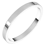 14K White Gold 2 mm Flat Band Size 8