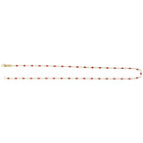 14K Yellow Gold-Filled 1.6 mm Red Enamel Bead Paperclip-Style 20" Chain