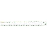14K Yellow Gold-Filled 1.6 mm Green Enamel Bead Paperclip-Style 18" Chain