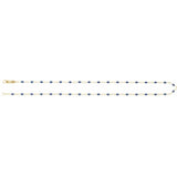 14K Yellow Gold-Filled 1.6 mm Blue Enamel Bead Paperclip-Style 20" Chain