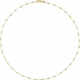 14K Yellow Gold-Filled 1.6 mm Multi-Color Enamel Bead Paperclip-Style 16" Chain