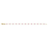 14K Yellow Gold-Filled 1.6 mm Pink Enamel Bead Paperclip-Style 7" Chain