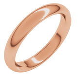 14K Rose Gold 3.5 mm Comfort-Fit Half Round Band Size 11