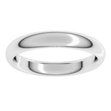 10K White Gold 3.5 mm Comfort-Fit Half Round Band Size 5.5