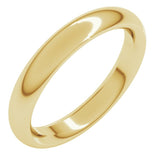 14K Yellow Gold 3.5 mm Comfort-Fit Half Round Band Size 5