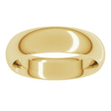 14K Yellow Gold 5.5 mm Comfort-Fit Half Round Band Size 9.5