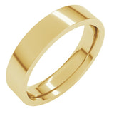 18K Yellow Gold 4.5 mm Comfort-Fit Flat Band Size 13