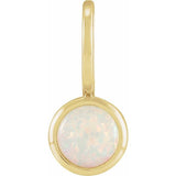 14K Yellow Gold Natural White Opal Charm/Pendant