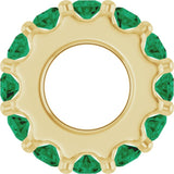 14K Yellow Gold Lab-Grown Emerald Spacer Charm/Pendant