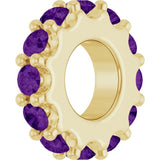 14K Yellow Gold Natural Amethyst Spacer Charm/Pendant