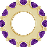 14K Yellow Gold Natural Amethyst Spacer Charm/Pendant