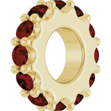 14K Yellow Gold Natural Mozambique Garnet Spacer Charm/Pendant
