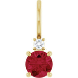 14K Yellow Gold Natural Ruby & .03 CT Natural Diamond Charm/Pendant