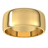 14K Yellow Gold 8 mm Lightweight Half Round Band Size 7
