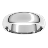 14K White Gold 5 mm Half Round Band Size 8.5