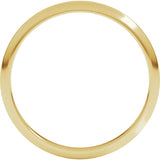 18K Yellow Gold 2 mm Half Round Band Size 8.5