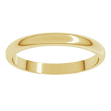 18K Yellow Gold 2.5 mm Half Round Band Size 4.5