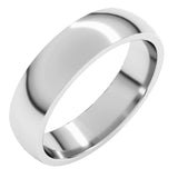 Platinum 5 mm Lightweight Comfort-Fit Half Round Band Size 11