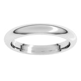 Platinum 3 mm Comfort-Fit Half Round Band Size 4.5