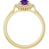 14K Yellow Gold Natural Amethyst & 1/3 CTW Lab-Grown Diamond Ring