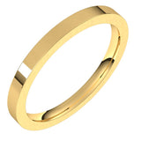14K Yellow Gold 2 mm Comfort-Fit Flat Band Size 3.5