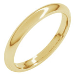 14K Yellow Gold 2.5 mm Comfort-Fit Half Round Band Size 5