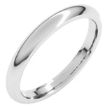 14K White Gold 2.5 mm Comfort-Fit Half Round Band Size 8