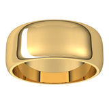 14K Yellow Gold 8 mm Half Round Band Size 10