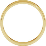 14K Yellow Gold 4 mm Stepped-Edge Flat Band Size 10