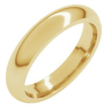 14K Yellow Gold 4 mm Comfort-Fit Half Round Band Size 6