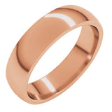 14K Rose Gold 5 mm Half Round Comfort Fit Light Band Size 8.5