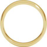 14K Yellow Gold 6.5 mm Lightweight Comfort-Fit Half Round Band Size 8