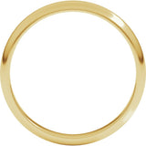 14K Yellow Gold 3 mm Half Round Band Size 3.5